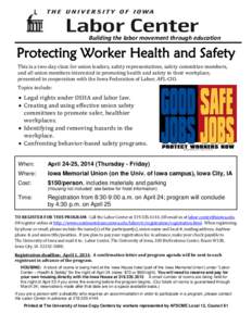 in cooperation with the Iowa Federation of Labor, AFL-CIO presents a conference for union members