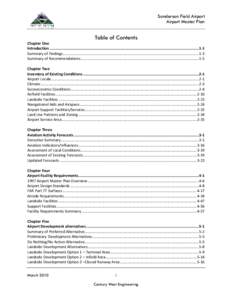 Sanderson Field Airport Airport Master Plan Table of Contents Chapter One Introduction ...................................................................................................................................1-