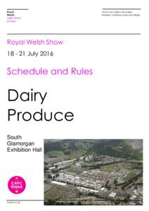 Royal Welsh Show - Dairy Produce Schedule 2016