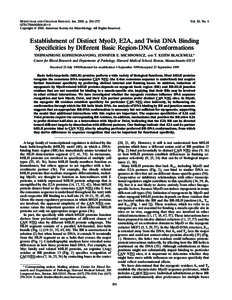 MOLECULAR AND CELLULAR BIOLOGY, Jan. 2000, p. 261–[removed]/$04.00⫹0 Copyright © 2000, American Society for Microbiology. All Rights Reserved. Vol. 20, No. 1