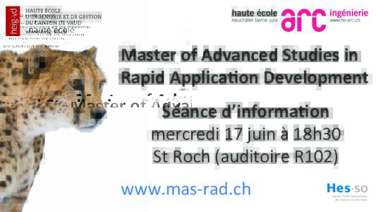 Master	
  of	
  Advanced	
  Studies	
  in	
   Rapid	
  Applica5on	
  Development	
   	
    