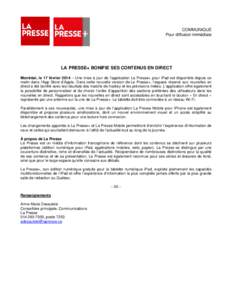 Microsoft Word - Communiqué -  La Presse+ bonifie ses contenus en direct.docx