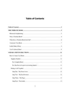 Table of Contents  Table of Contents .......................................................................................................................... 3	
   THE TIMELINE BOOK....................................