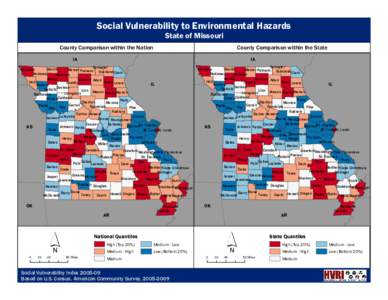 Social Vulnerability to Environmental Hazards County Comparison within the Nation State of Missouri  IA