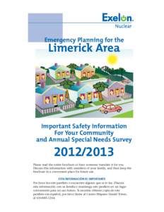 Emergency Planning for the  Limerick Area Important Safety Information For Your Community