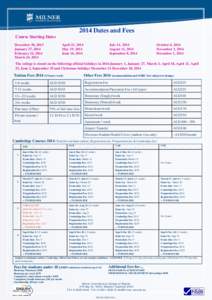 Dates and fees 2014 draft