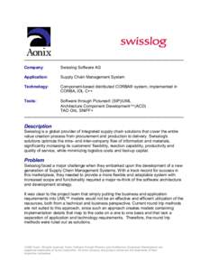 ______________________________________________________________________ Company: Swisslog Software AG  Application: