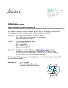 Oil Royalty Operations 7th Floor, North Tower, Petroleum Plaza[removed]Street Edmonton, Alberta T5K 2G6 Canada Telephone: [removed]