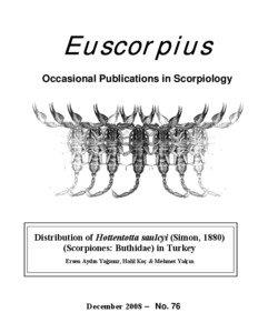 Euscorpius Occasional Publications in Scorpiology