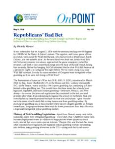 May 6, 2014  No. 193 Republicans’ Bad Bet