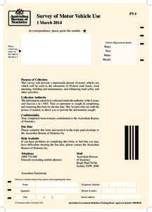 PV-1  Survey of Motor Vehicle Use 1 March 2014 In correspondence, please quote this number