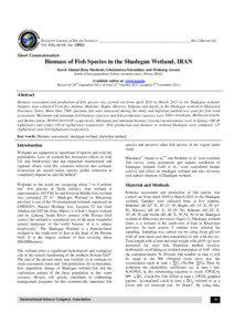 Fish / Shadegan County / Aquatic ecology / Wetland / Overfishing / Biomass / Fish farming / Jarahi / Stock assessment / Fisheries science / Biology / Terminology