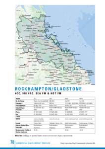 rockhampton/gladstone 4 C C , [removed]RO , SEA FM & H OT FM ACMA On-Air Name Frequency Postal Address
