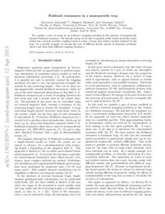 Feshbach resonances in a nonseparable trap Krzysztof Jachymski1,2 , Zbigniew Idziaszek1 and Tommaso Calarco2 1 arXiv:1302.0297v2 [cond-mat.quant-gas] 12 Apr 2013