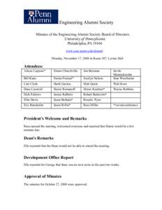 Engineering Alumni Society Minutes of the Engineering Alumni Society Board of Directors University of Pennsylvania Philadelphia, PA[removed]www.seas.upenn.edu/alumni/
