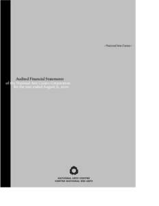 < National Arts Centre >  Audited Financial Statements of the National Arts Centre Corporation for the year ended August 31, 2001