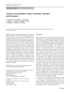 Anal Bioanal Chem:83–89 DOIs00216ORIGINAL PAPER  Analysis of subcellular surface structure, function
