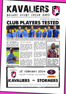 KAVALIERS  BOLAND RUGBY UNION NEWS