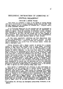 Ecological Distribution of Acrididae in Central Oklahoma