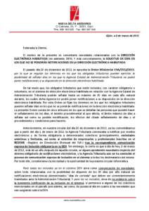 NUEVA DELTA ASESORES C/ Cabrales, 35, 1º - 33201, Gijón Tfno[removed]Fax: [removed]Gijón. a 8 de marzo de[removed]Estimado/a Cliente,