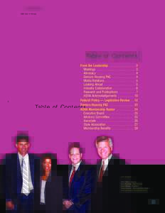 2005 Year-In-Review  Table of Contents From the Leadership . . . . . . . . . . . . . . 2 Meetings . . . . . . . . . . . . . . . . . . . . . . . . 3 Advocacy . . . . . . . . . . . . . . . . . . . . . . . . 4