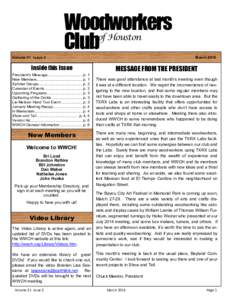 Woodworkers Club of Houston Volume 31 Issue 3