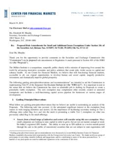 March 19, 2014 Via Electronic Mail at [removed] Ms. Elizabeth M. Murphy Secretary, Securities and Exchange Commission 100 F Street, N.E. Washington, D.C[removed]