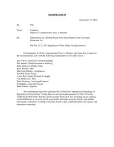 111th United States Congress / Dodd–Frank Wall Street Reform and Consumer Protection Act / Presidency of Barack Obama / Troy A. Paredes / Consumer Protection Act / Wall Street reform / Financial economics / United States federal banking legislation / Systemic risk / Late-2000s financial crisis