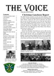 the voice February 2009 Edition Contents:  Christmas luncheon report