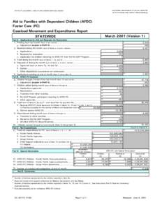 CALIFORNIA DEPARTMENT OF SOCIAL SERVICES DATA SYSTEMS AND SURVEY DESIGN BUREAU STATE OF CALIFORNIA - HEALTH AND HUMAN SERVICES AGENCY  Aid to Families with Dependent Children (AFDC)