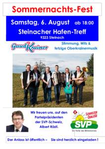 Sommernachts-Fest  Freitag, 26. und Samstag, 27. September -