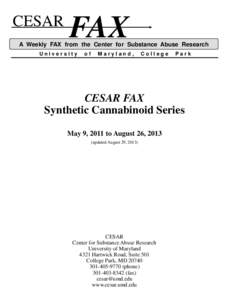 CESAR  FAX A Weekly FAX from the Center for Substance Abuse Research University