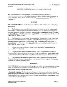 ISC UTE RESERVOIR SHORELINE MANAGEMENT PLAN EXHIBIT E June 25, 2010 DRAFT  ISC MODEL VEGETATION REMOVAL LICENSE AGREEMENT