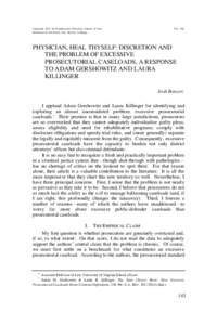 Copyright 2011 by Northwestern University School of Law Northwestern University Law Review Colloquy Vol[removed]PHYSICIAN, HEAL THYSELF: DISCRETION AND