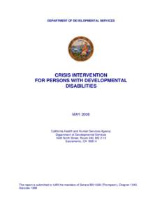Crisis Intervention for Persons with Developmental Disabilities