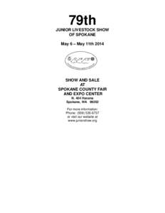 79th JUNIOR LIVESTOCK SHOW OF SPOKANE May 6 – May 11th[removed]SHOW AND SALE