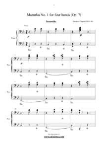 1  Mazurka No. 1 for four hands (Op. 7) Secondo.  Piano