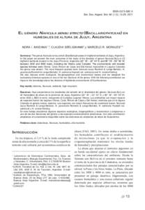 ISSNX N. I. Maidana et al. - El género Navicula sensu stricto en humedales de altura Bol. Soc. Argent. Bot): 