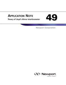 APPLICATION NOTE Theory of Lloyd’s Mirror Interferometer