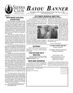 BAYOU BANNER Newsletter of the Houston Regional Group of the Sierra Club Volume 29, Number 8  Editorial