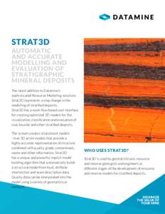 strat3d Automatic and accurate modelling and evaluation of stratigraphic