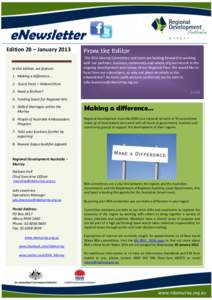 eNewsletter Edition 28 – January 2013 In this edition, we feature: 1. Making a difference[removed]Quick Facts – Wakool Shire