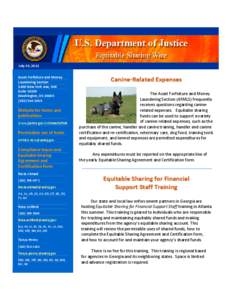 July 20, 2012 Asset Forfeiture and Money Laundering Section 1400 New York Ave, NW Suite[removed]Washington, DC 20005