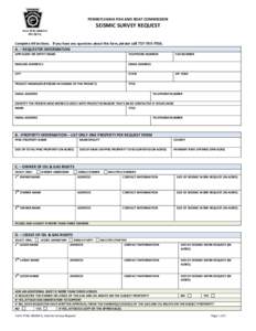 PENNSYLVANIA FISH AND BOAT COMMISSION  SEISMIC SURVEY REQUEST Form PFBC-NGWA-3 REV (8/11)