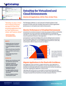 ExtraHop for Virtualized and Cloud Environments Monitor All Applications. All the Time. In Real Time. The ExtraHop platform is a non-intrusive network appliance that “ExtraHop can play a critical
