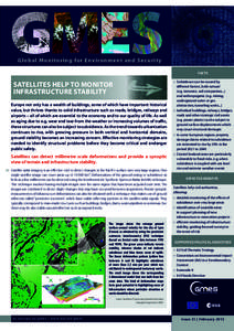 G lobal M onitoring for Env iro nment and S ecurit y FACTS  SATELLITES HELP TO MONITOR