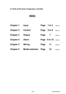 8.3 FAQ on PX series Temperature controller  INDEX Chapter 1