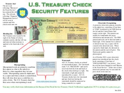Steganography / Watermark / Seal of the United States Department of the Treasury / Ultraviolet / United States five-dollar bill / Money forgery / Money / Microprinting
