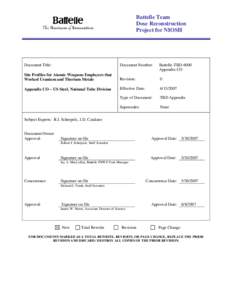 Battelle Team Dose Reconstruction Project for NIOSH Document Title: