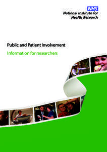 Public and Patient Involvement Information for Researchers